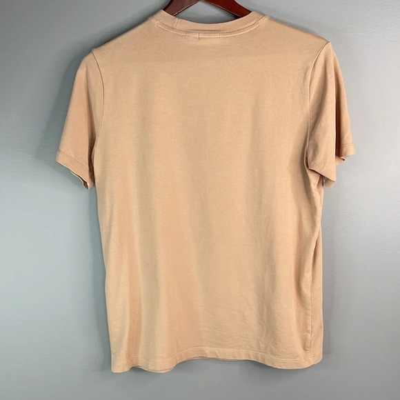 ADIDAS Tan Trefoil 3 Stripes Graphic Logo TShirt Sporty Crewneck Short Sleeve M - Picture 7 of 11